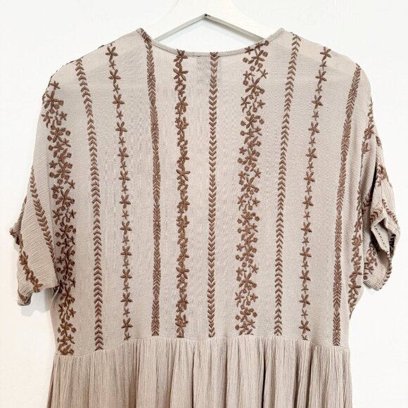 By Together Embroidered Button Up Baybydoll Dress Boho Western Cottage Small - Picture 5 of 6